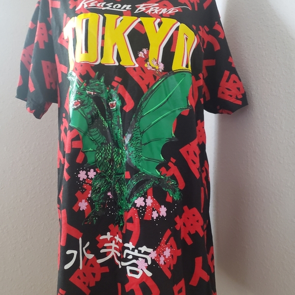 Just In: Mens Edgy Reason Brand Tokyo Dragon Tee - Picture 9 of 14